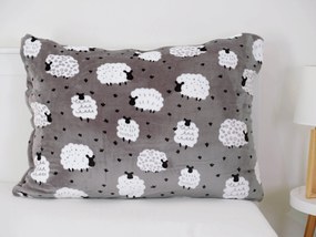 Obliečka na vankúš mikroplyš 70 × 90 cm – Ovečky