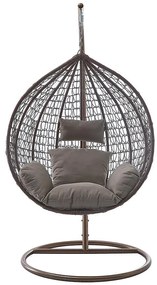 Hojdacie kreslo Izeda hnedá s poduškou