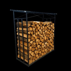 Garden Line KOVOVÝ STOJAN S STRECHOU NA DREVO 185 cm x 70 cm x 185 cm