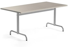 Stôl PLURAL, 1400x800x720 mm, linoleum - šedá, strieborná