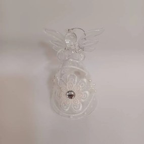 DECOLED Sklenený anjel, 7 x 11 cm