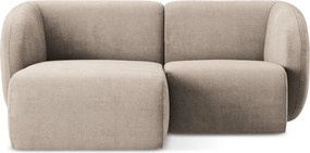 Svetlohnedá ženilková rohová pohovka (ľavý roh/s leňoškou) Lani – Makamii