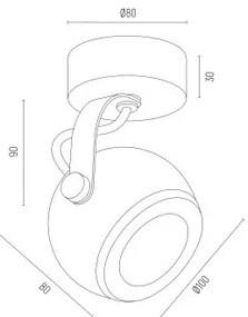 Argon 4902 - Bodové svietidlo KOS PLUS 1xGU10/5W/230V čierna/zlatá