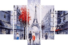 Obraz uličky v Paríži, olejomaľba (150x105 cm)