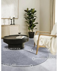 Sivý ručne tkaný vlnený okrúhly koberec ø 160 cm Francois – Villeroy&amp;Boch