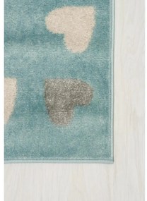 Detský kusový koberec Králiček v klobúku modrý 80x150cm