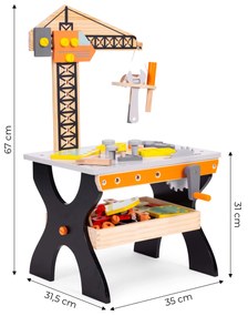 Drevený stôl na náradie pre deti, ECOTOYS