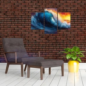 Obraz - Vlna v západu slnka (90x60 cm)