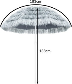Plážový slunečník Hawaii 160 cm šedý