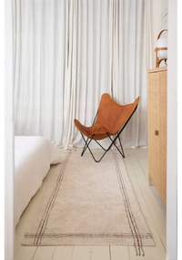 Krémový prateľný ručne tkaný bavlnený behúň 80x230 cm Cuisine Natural – Lorena Canals