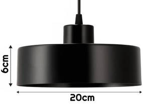 BERGE Tienidlo na luster, stredný hrnček, šírka 20 cm, ČIERNA