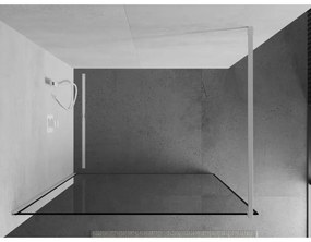 Mexen Kioto, Walk-In sprchová zástena 110 x 200 cm, 8mm sklo číre/čierny vzor, biely profil, 800-110-101-20-70