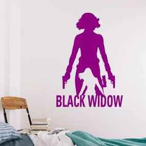 Veselá Stena Samolepka Black Widow silueta Farba: fialová, Veľkosť: 80 x 56 cm