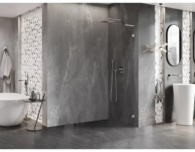 Mexen, Mexen Lunar L sprchová stena pravá 100 x 200 cm, priehľadná 8 mm, brúsený nikel - 830L-100-000-97-00-P