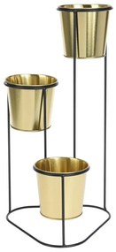 KOVOVÝ KVETINÁČ SO STOJANOM GOLD 46,5X23,5 CM ZLATÁ/ČIERNA