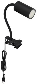 Globo 57911KB - Flexibilná lampa s klipom ROBBY 1xGU10/25W/230V čierna