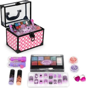 MULTISTORE Kozmetický kufrík pre dievčatá 5+ | sada make-up a nechty, 11 dielov, umývateľné