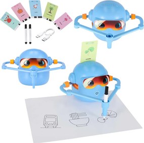 KIK Interaktívny vzdelávací kresliaci robot, modrá súprava so 100 kartami