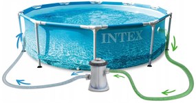 Intex Záhradný bazén INTEX 28208 Beachside Metal Frame 305 x 76 cm s kartušovou filtráciou 28208