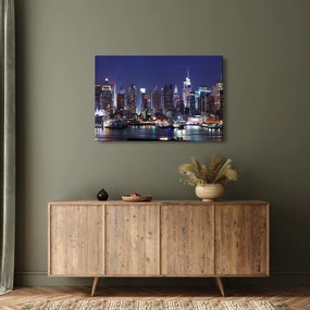 Obraz - Osvetlené New Yorské mrakodrapy (90x60 cm)