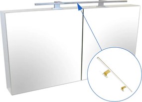 Comodo Zrkadlová skrinka Montana 120 ZS LED-G s osvetlením Any LED 80 G, zlatá