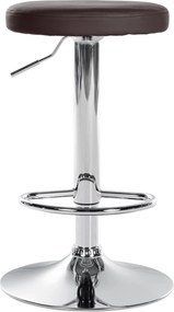 Barová stolička Ponte - koženka, chróm rám - Hnedá