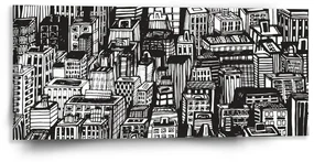 Sablio Obraz Kreslené mrakodrapy - 110x50 cm
