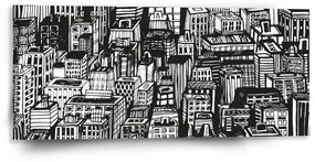 Sablio Obraz Kreslené mrakodrapy - 110x50 cm