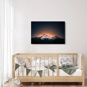 Obraz hviezdnej oblohy s horami (90x60 cm)