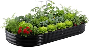 Garden Line ZÁHON NA ZELENINU A KVETINY 240 × 120 × 30 CM, OVALNÝ, ANTRACITOVÝ