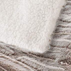 Béžová deka z mikroplyšu 180x220 cm Lynx – douceur d'intérieur