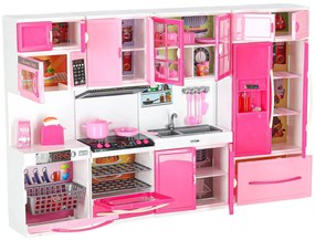 KIK Kuchynka s nábytkom pre bábiky LED zvuky