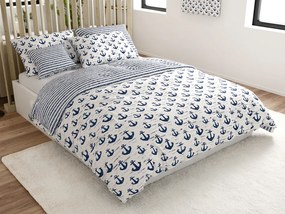 Bavlnené obliečky NAVYSTA POLY modro-biele Rozmer obliečky: 70 x 90 cm | 140 x 200 cm