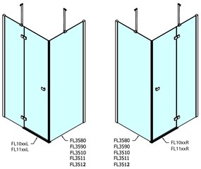 Polysan Polysan, FORTIS LINE sprchové dvere 1000mm, číre sklo, pravé, FL1010R