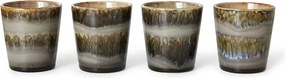 Zeleno-sivý retro hrnček na kávu Coffee 70s Fern - Ø 7,5 * 8cm / 230 ml