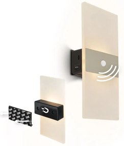 Briloner 3888012 - Nabíjateľné nástenné LED svietidlo AURA so senzorom, 2,5 W / 5 V, 1800 mAh, matné