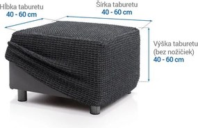 Super strečové poťahy RUBINIA antracitová taburetka (40 - 60 cm)