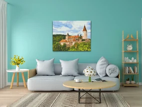 Gario Diamantové maľovanie Hrad Křivoklát Rozmery: 80 x 100 cm, Rámovanie: Iba zrolované plátno, Diamanty: Štvorcové
