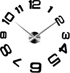 SENTOP | Moderné nalepovacie nástenné hodiny | 3D hodiny 12S053-Wanduhr HEU- analógové