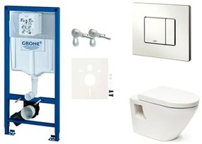 Cenovo zvýhodnený závesný WC set GROHE do ľahkých stien / predstenová montáž + WC Vitra Integra SIKOGRSINT2S, 1 ks