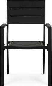 MultiGarden Sada 2 záhradných stoličiek HDPE oceľ - čierna MultiGarden