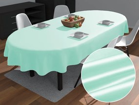 Biante Saténový oválny obrus polyesterový Satén LUX-059 Svetlo mintový 80x120 cm