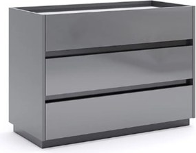 Sivá komoda so zásuvkami 100 cm Teo