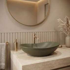 Rea Royal, umývadlo na dosku 615x355x155 mm, zelená matná, REA-U6372