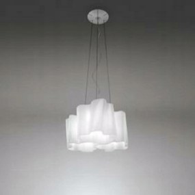 Artemide Logico Mini závesné svietidlo 3x120 °, biela, sklo, max. 3x70W E27
