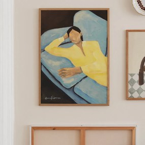 The Poster Club Plagát Blue Sofa by Hanna Peterson A4 (21x27cm)