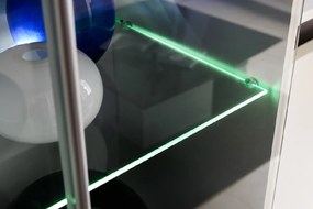 FURNIVAL Torino obývacia stena s osvetlením biela / čierny lesk