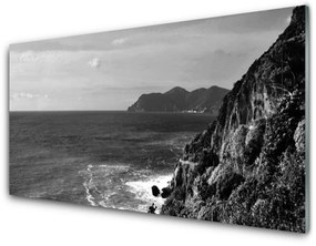 Obraz na akrylátovom skle More hory príroda 100x50 cm