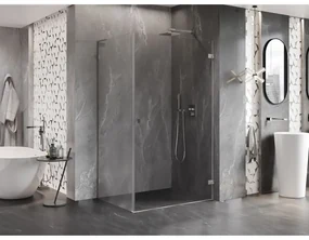 Mexen Lunar-B L výklopný sprchový kút pravý 80 x 70 cm, číre sklo, brúsená oceľ, 832L-080-070-97-00-P