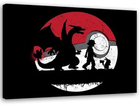 Gario Obraz na plátne Hra a anime Pokémon Charizard Ash Pikachu - Dr.Monekers Rozmery: 60 x 40 cm